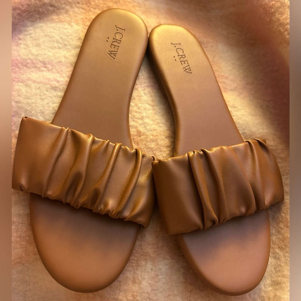 * J. Crew Women's Chestnut Slide Menorca Sandals SZ 10 *